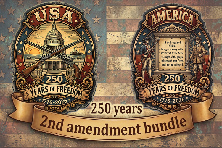 USA 250th Anniversary 2nd Amendment PNG Bundle