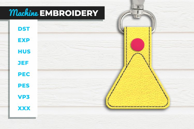 Upward Rounded Triangle Shaped Blank Key Fob - ITH example image 1