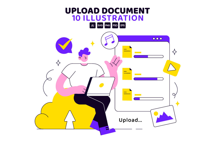 10 Upload Document Illustration