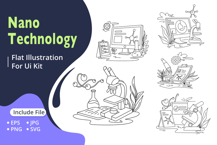 Modern nanotechnology lab scene