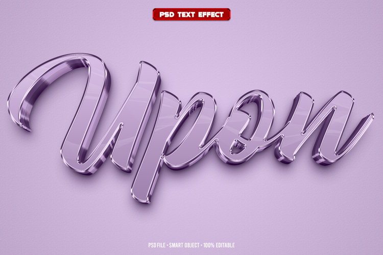 Upon 3D editable text effect