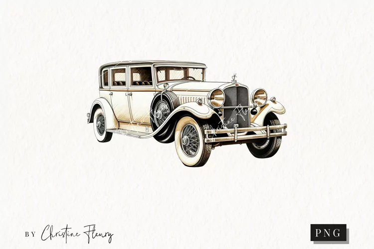 Vintage Goth Vintage Car Clipart | Halloween PNG