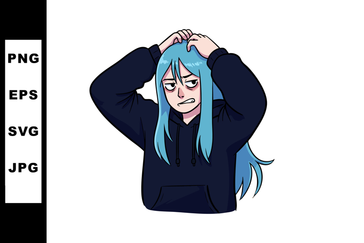 Long Hair Clipart Image 4