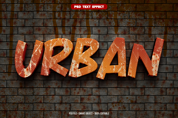 Urban 3D editable text effect