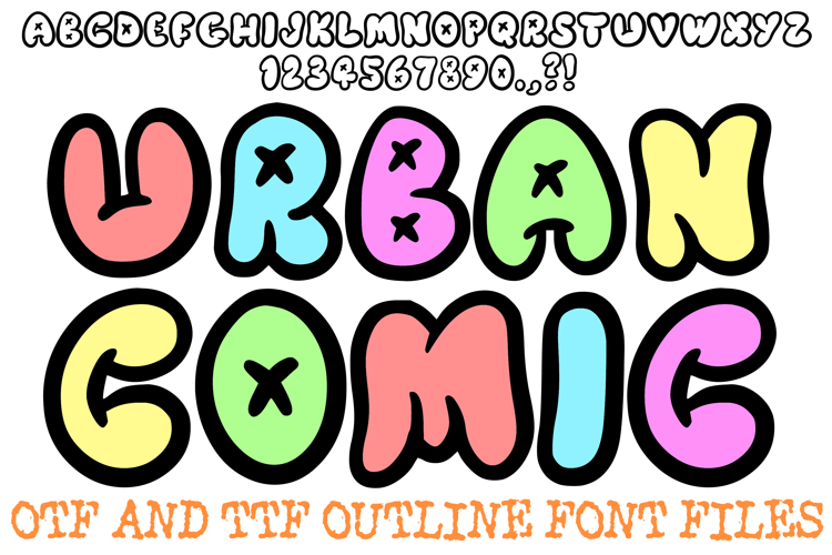 Urban Comic Font Cartoon Doodle Lettering ABC OTF Type