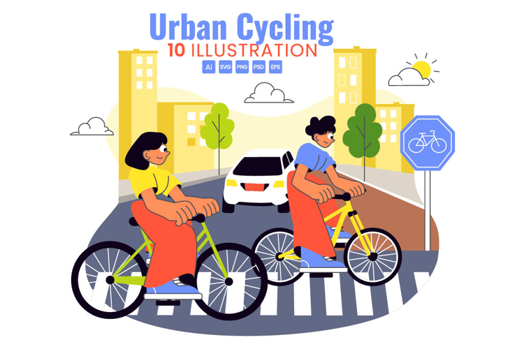 10 Urban Cycling Illustration