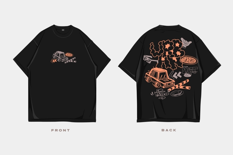 Urban Drift Streetwear Graffiti Graphic T-shirt Design