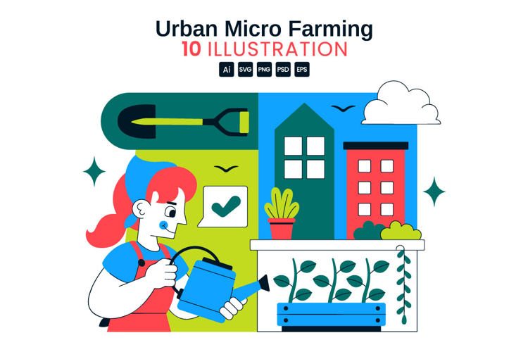 10 Urban Micro Farming Illustration