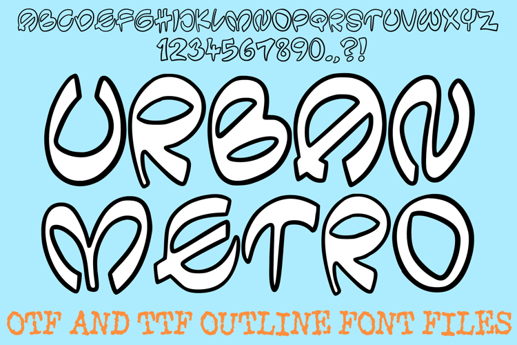 Urban Metro Alphabet Lettering Font Hand Drawn ABC OTF TTF