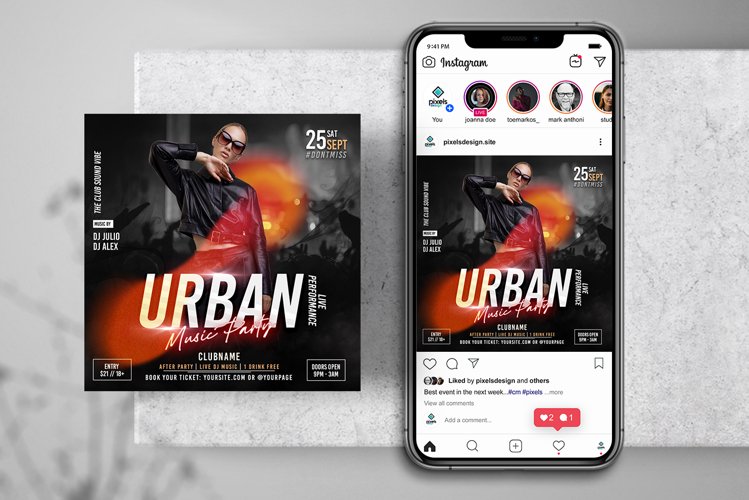 Urban Night Event Instagram Flyer