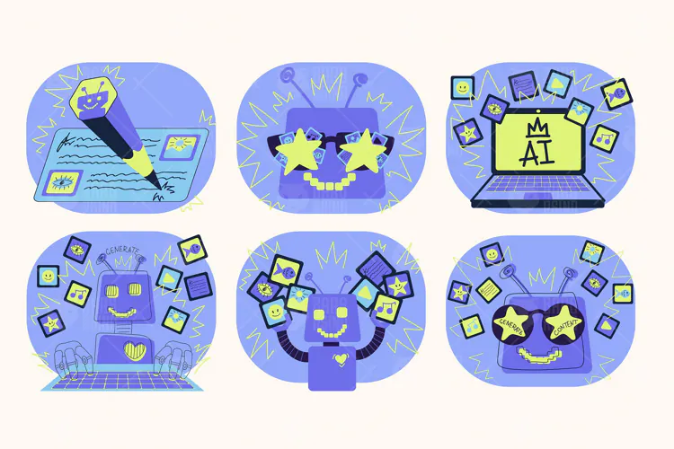 AI Robot Illustrations 6 Designs
