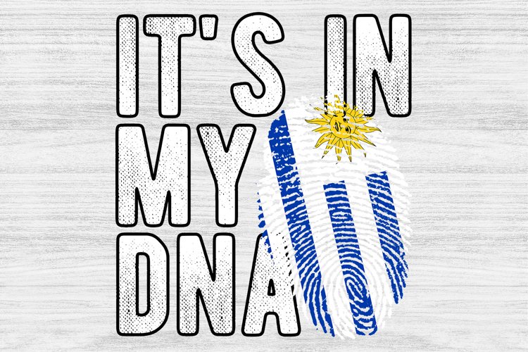 It's in my DNA Uruguay Flag Fingerprint PNG Sublimation example image 1