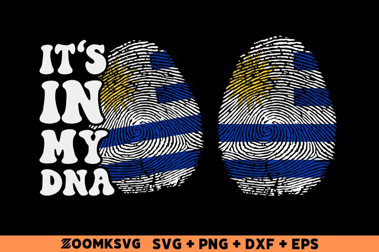 Its in my DNA Uruguay Flag Fingerprint Sublimation PNG, SVG