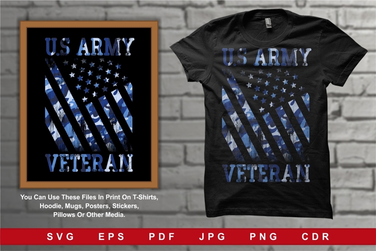 US Army Veteran Blue Navy Camouflage