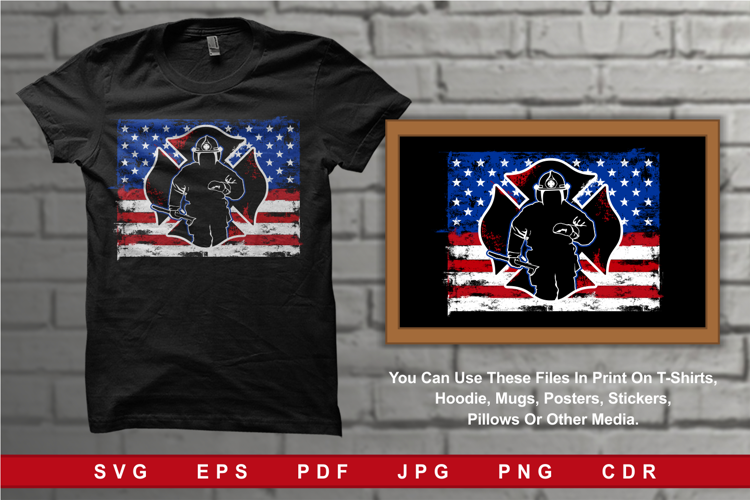 US Firefighter Distressed Flag