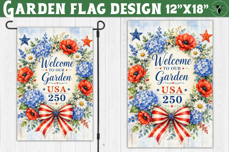 USA 250 Garden flag | Patriotic Welcome friends Yard Flag