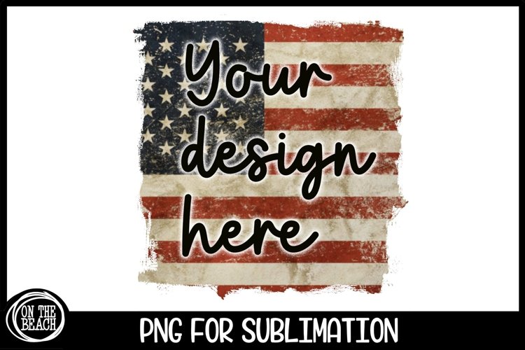 USA American Flag Vintage Background PNG Sublimation