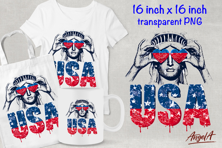 USA Statue of liberty clipart, patriotic quote 4th of July example image 1