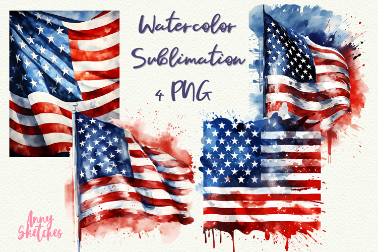 USA Flag Clipart PNG 4th of July PNG Patriotic Sublimation