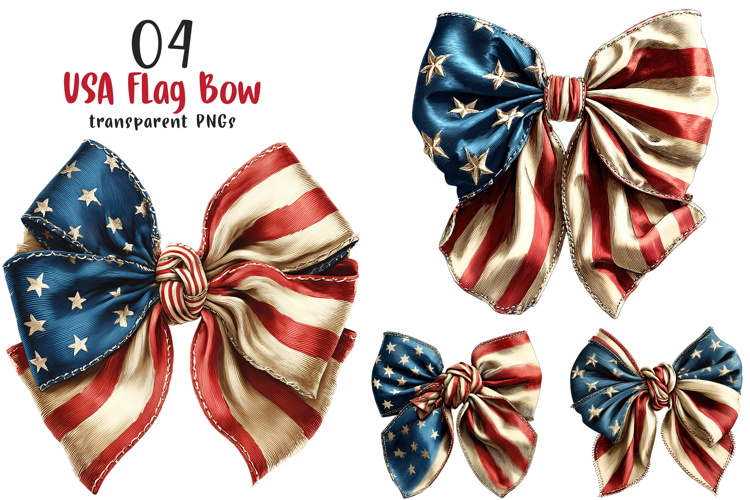 USA Flag Bow PNG