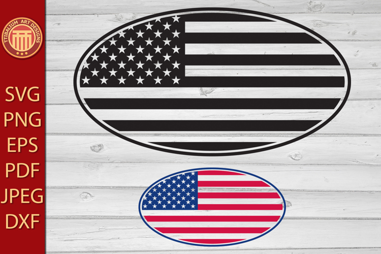 USA flag ellipse - eps, jpg, dxf, svg, pdf, png files