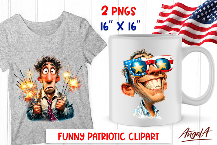 4th of July clipart patriotic USA man Portrait PNG