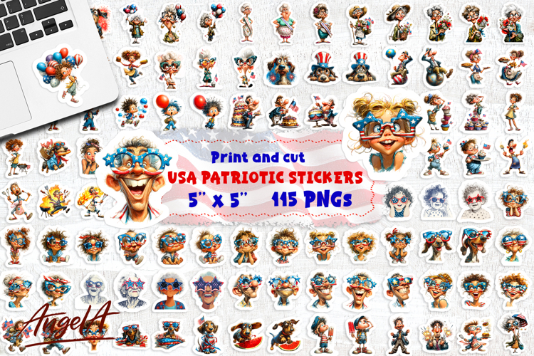 USA patriotic stickers 4th of July sticker bundlePrintable