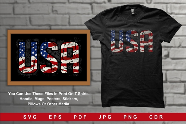 USA Typography Lettering Patriotic 4th of july design