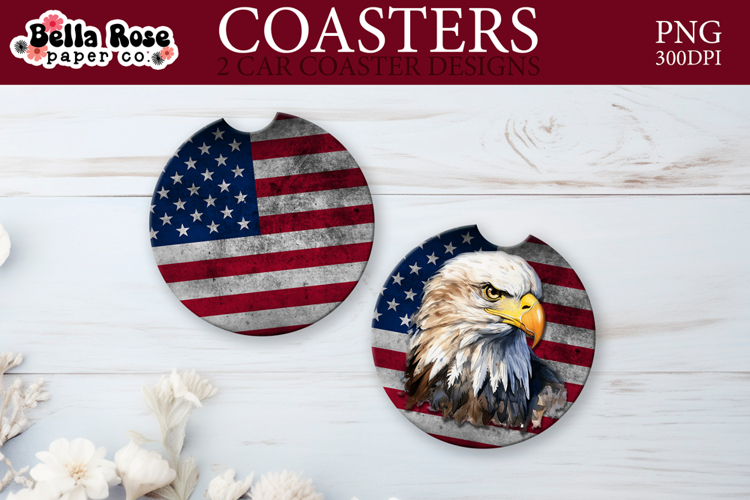 USA Patriotic | Car Coaster Keychain Sublimation