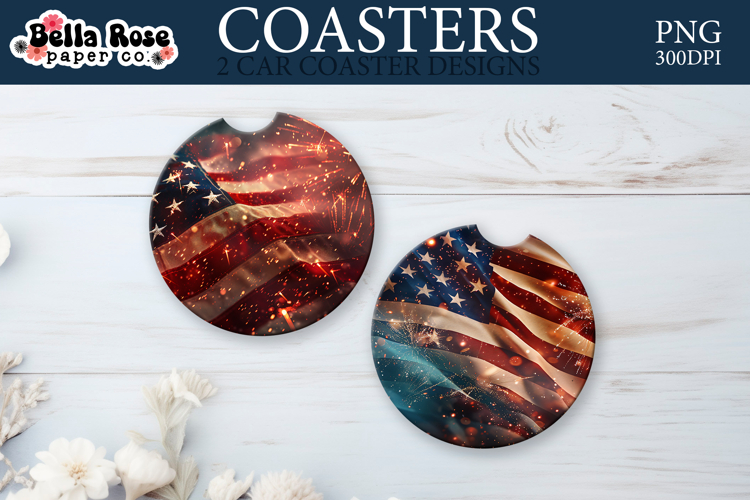 USA Fireworks | Car Coaster Keychain Sublimation