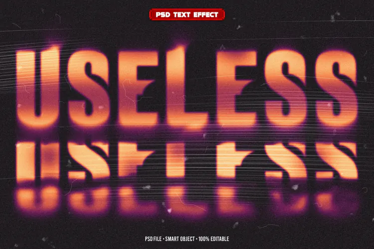Useless Retro glitch editable text effect