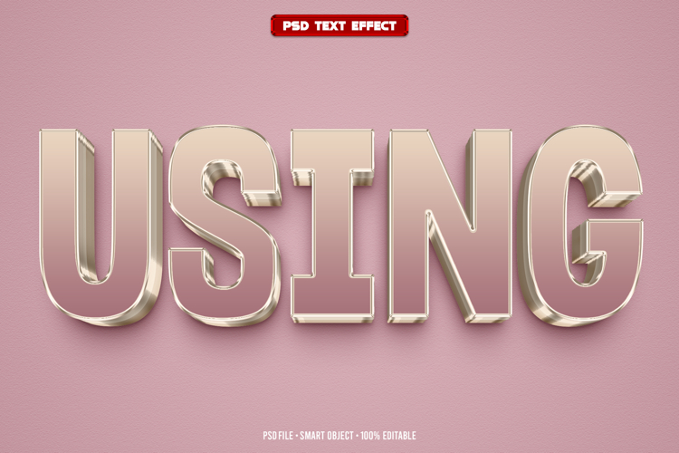 Using 3D editable text effect