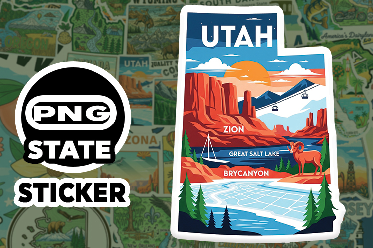 Utah Sticker PNG SVG | State Outline Decal File