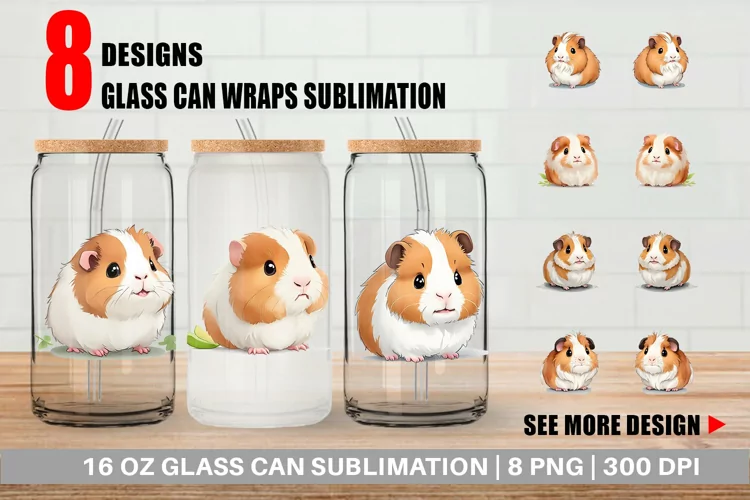 ute Guinea Pig Glass Can Wraps