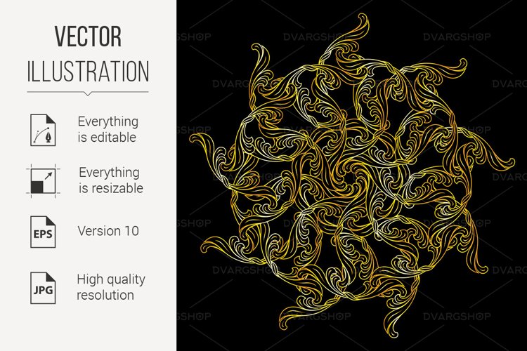 Golden floral pattern