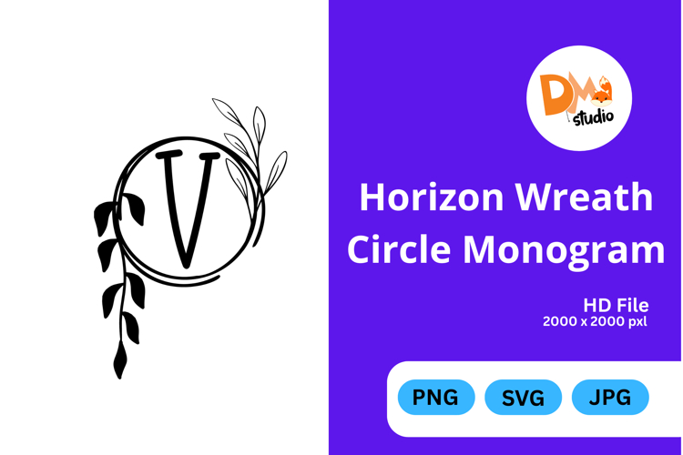 Horizon Wreath Circle Monogram