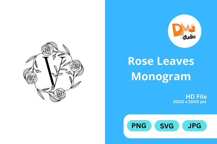 Rose Leaves Monogram