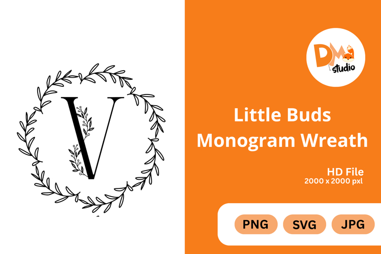 Little Buds Monogram Wreath
