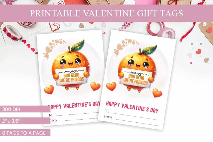 Cheery Orange Valentine's Day Tags