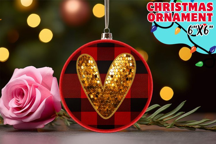 Red Plaid Pattern Magic with Faux Glitter V Letter
