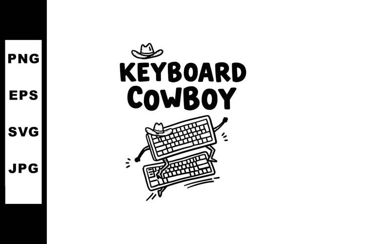 Keyboard cowboy playful illustration of keyboards with cowbo
