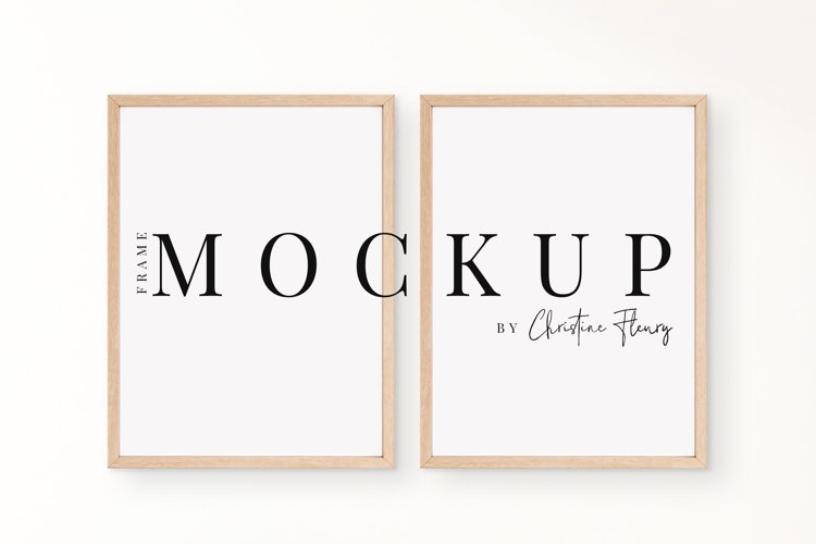 Neutral Wood Frame Mockup, Boho 2 Frames Mockup