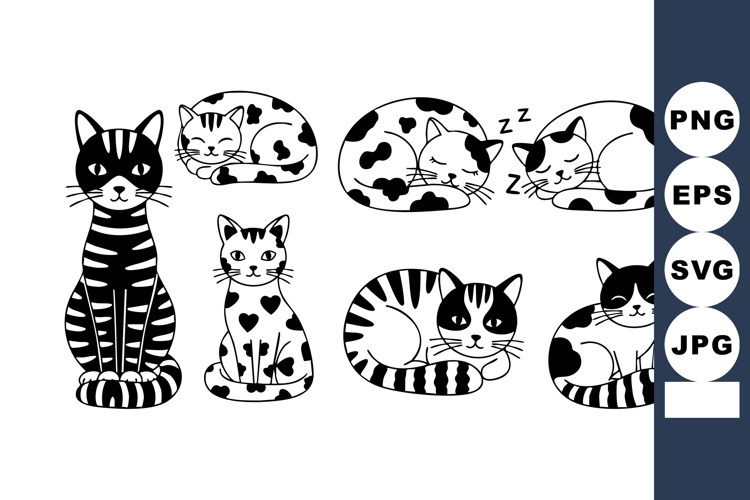 Black And White Cat Clipart