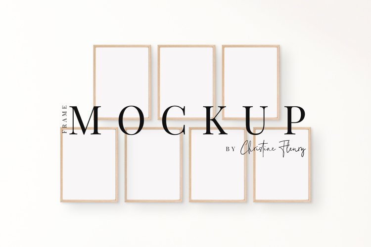Neutral Wood Frame Mockup, Boho 7 Frames Mockup example image 1
