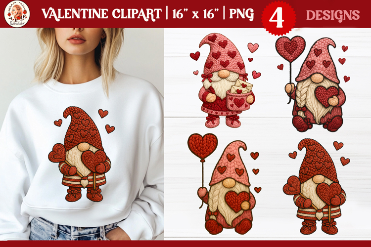 Valentines Day Gnomes Latch Hook Fauh Sublimation
