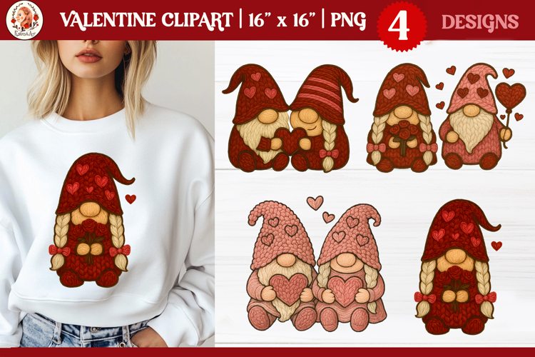 Valentines Day Gnomes Latch Hook Fauh Sublimation