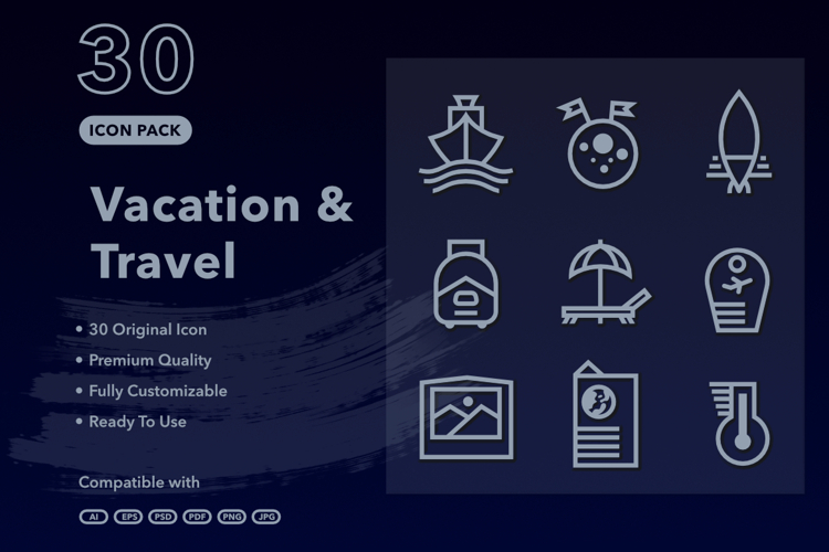 Vacation & Travel Icon Pack Vol.1