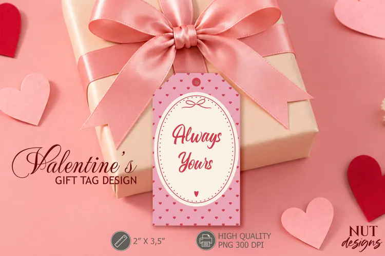 Always Yours Valentine Gift Tag Vintage romantic tag