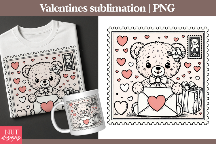 Romantic Valentine Clipart Bear Valentine Sublimation