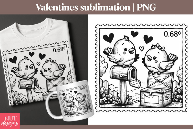 Romantic Valentine Clipart Lovebirds Valentine Sublimation